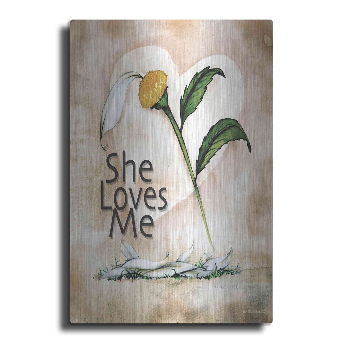 Luxe Metal Art 'She Loves Me' by Ed Wargo, Metal Wall Art