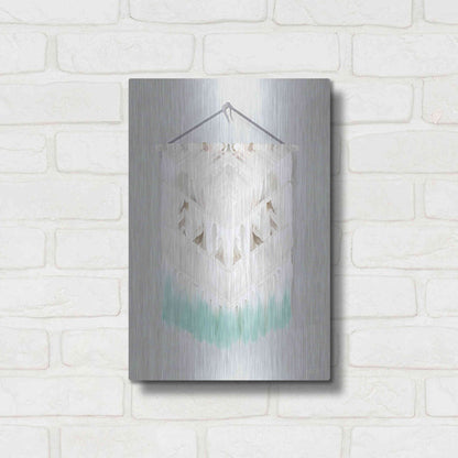 Luxe Metal Art 'Aqua Bohemian Macrame' by House Fenway, Metal Wall Art,12x16