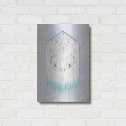 Luxe Metal Art 'Aqua Bohemian Macrame' by House Fenway, Metal Wall Art,16x24