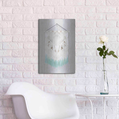Luxe Metal Art 'Aqua Bohemian Macrame' by House Fenway, Metal Wall Art,16x24