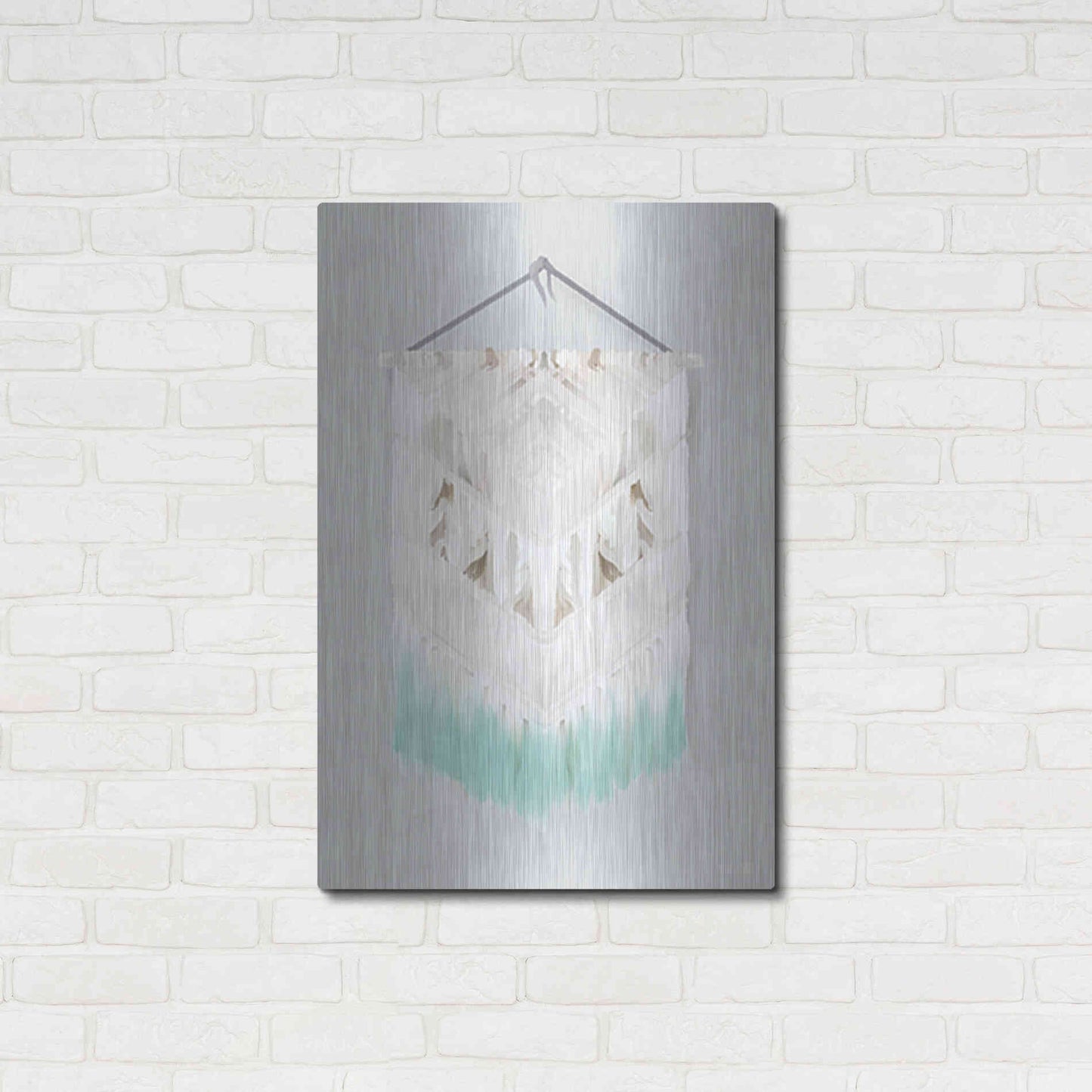 Luxe Metal Art 'Aqua Bohemian Macrame' by House Fenway, Metal Wall Art,24x36