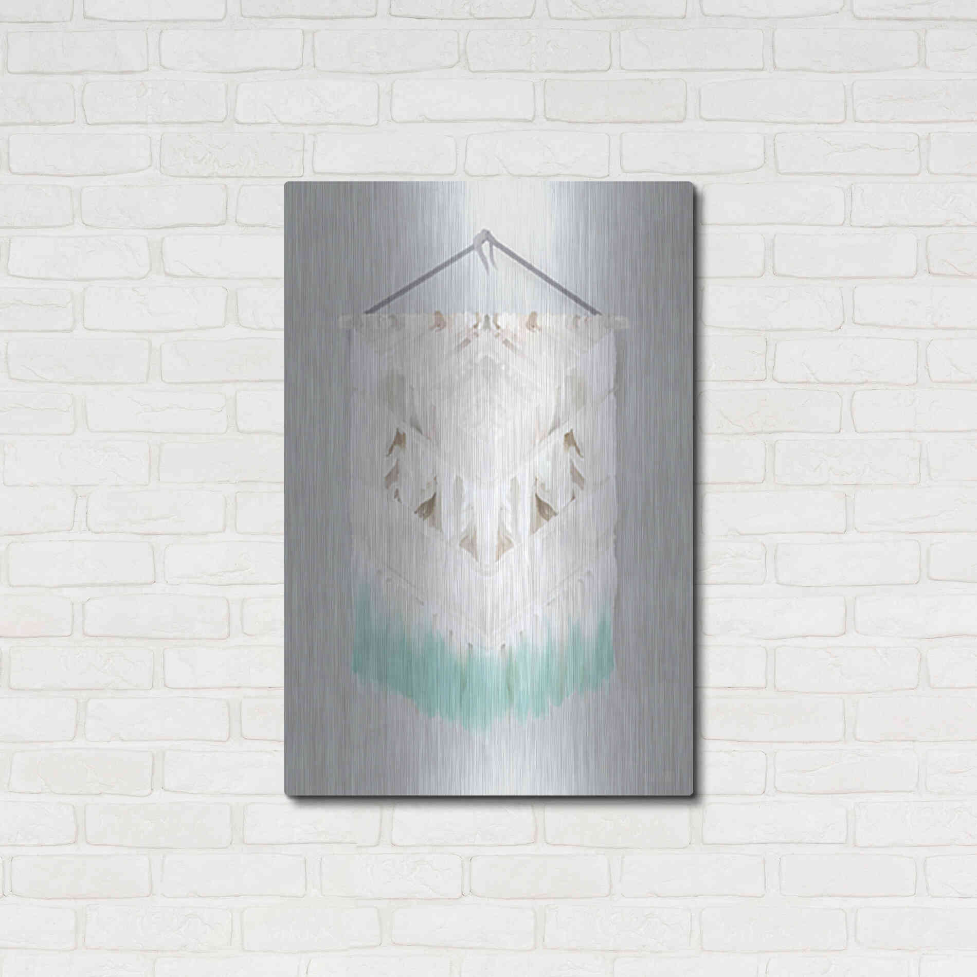 Luxe Metal Art 'Aqua Bohemian Macrame' by House Fenway, Metal Wall Art,24x36