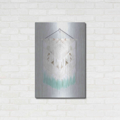 Luxe Metal Art 'Aqua Bohemian Macrame' by House Fenway, Metal Wall Art,24x36