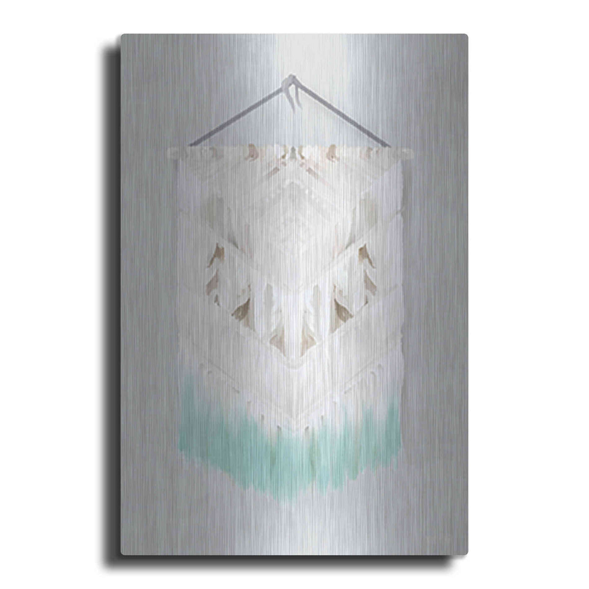 Luxe Metal Art 'Aqua Bohemian Macrame' by House Fenway, Metal Wall Art