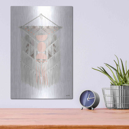 Luxe Metal Art 'Pink Bohemian Macrame' by House Fenway, Metal Wall Art,12x16