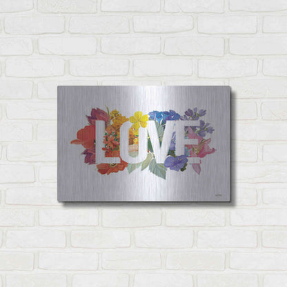 Luxe Metal Art 'Rainbow Love' by House Fenway, Metal Wall Art,24x16