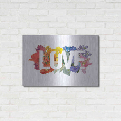 Luxe Metal Art 'Rainbow Love' by House Fenway, Metal Wall Art,36x24