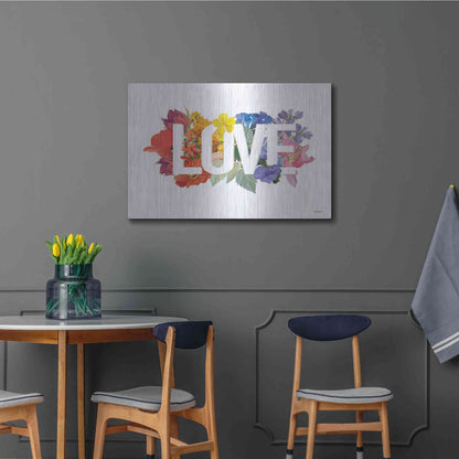 Luxe Metal Art 'Rainbow Love' by House Fenway, Metal Wall Art,36x24