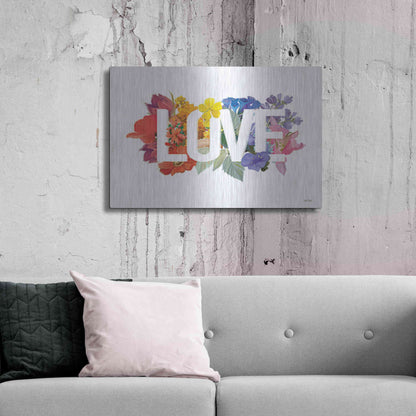 Luxe Metal Art 'Rainbow Love' by House Fenway, Metal Wall Art,36x24