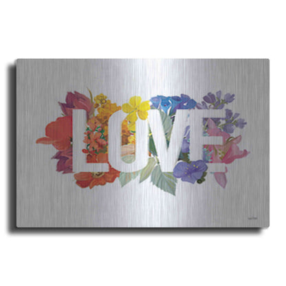 Luxe Metal Art 'Rainbow Love' by House Fenway, Metal Wall Art