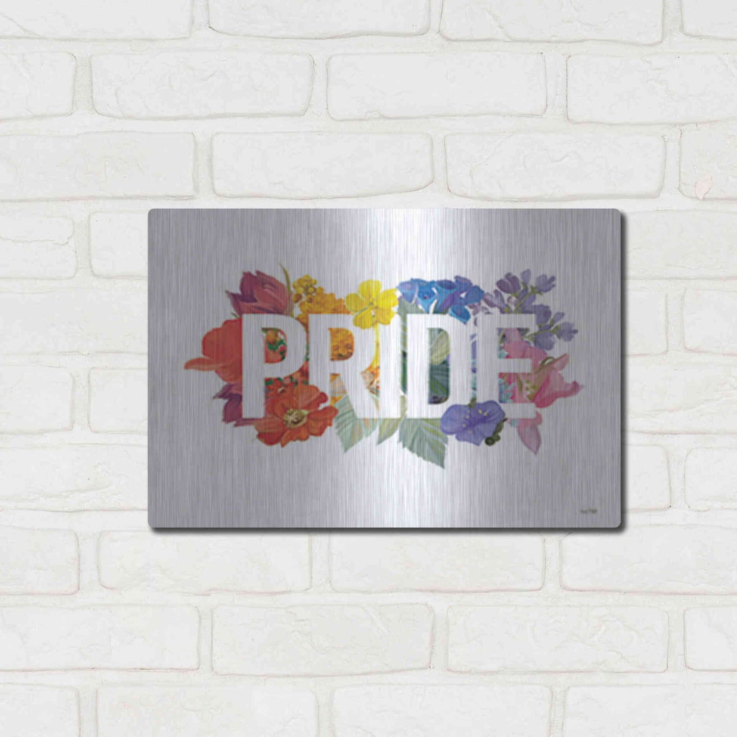 Luxe Metal Art 'Rainbow Pride' by House Fenway, Metal Wall Art,16x12