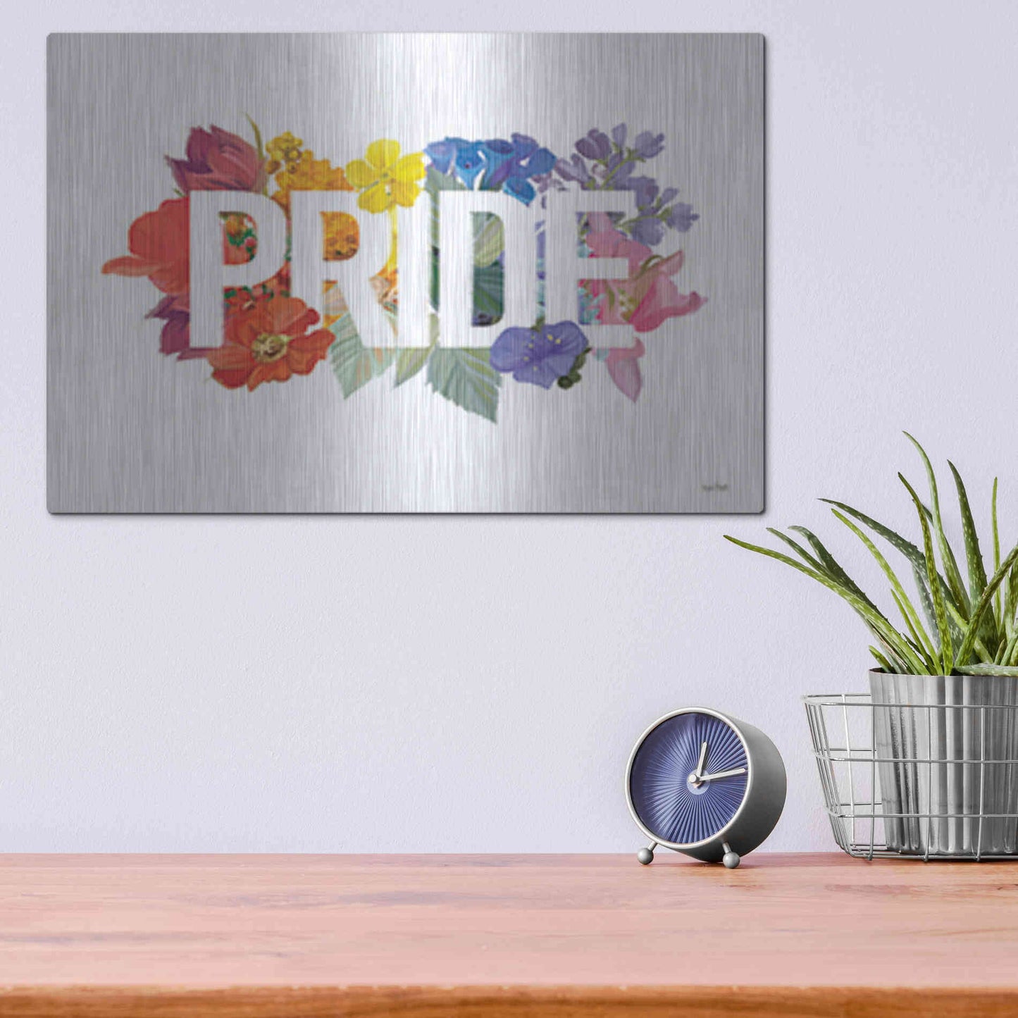 Luxe Metal Art 'Rainbow Pride' by House Fenway, Metal Wall Art,16x12