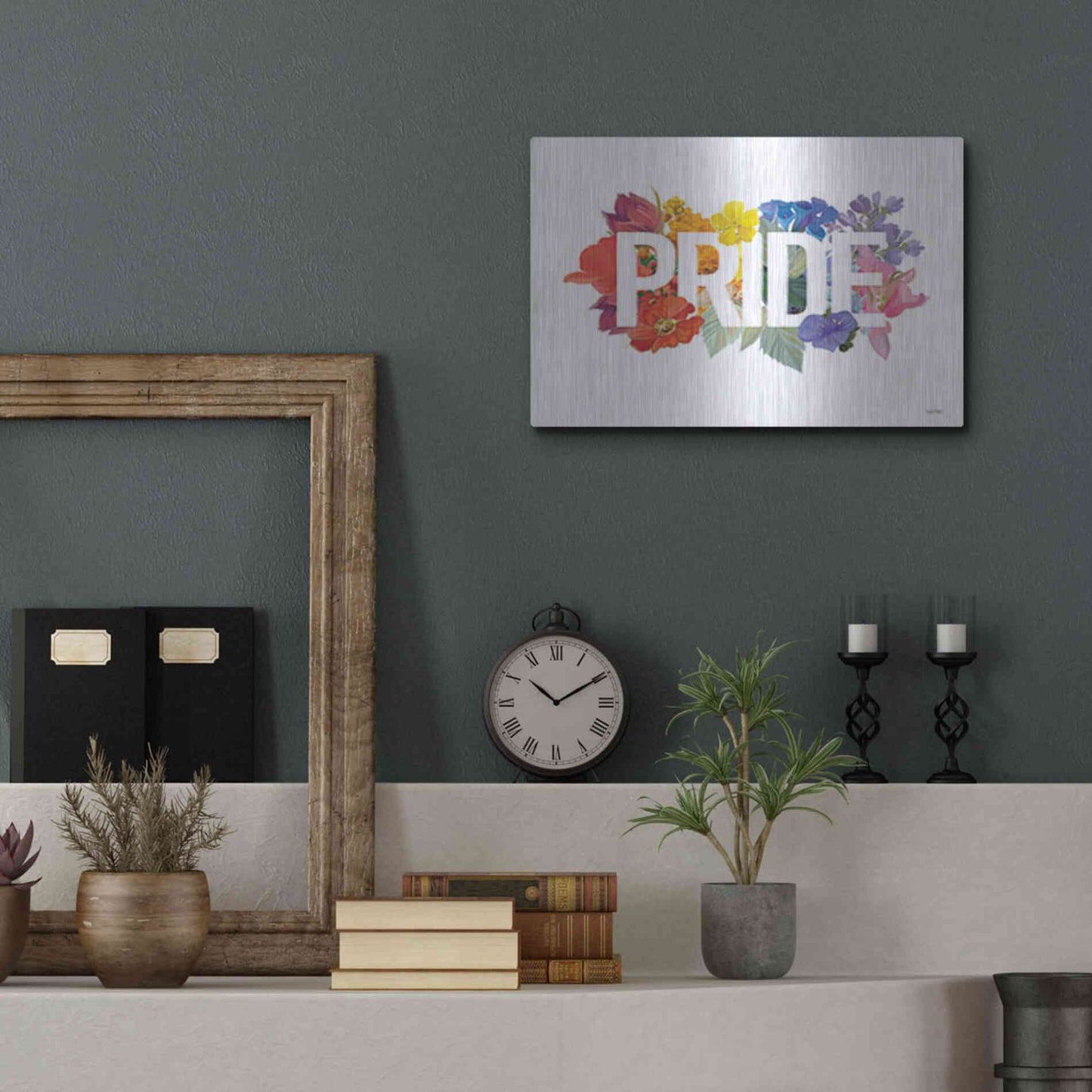Luxe Metal Art 'Rainbow Pride' by House Fenway, Metal Wall Art,16x12