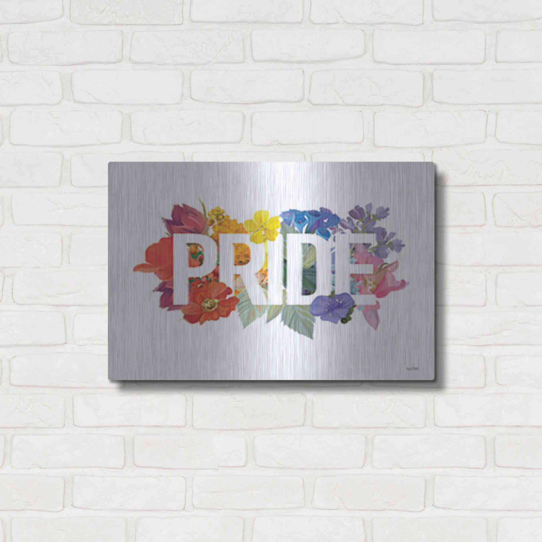 Luxe Metal Art 'Rainbow Pride' by House Fenway, Metal Wall Art,24x16