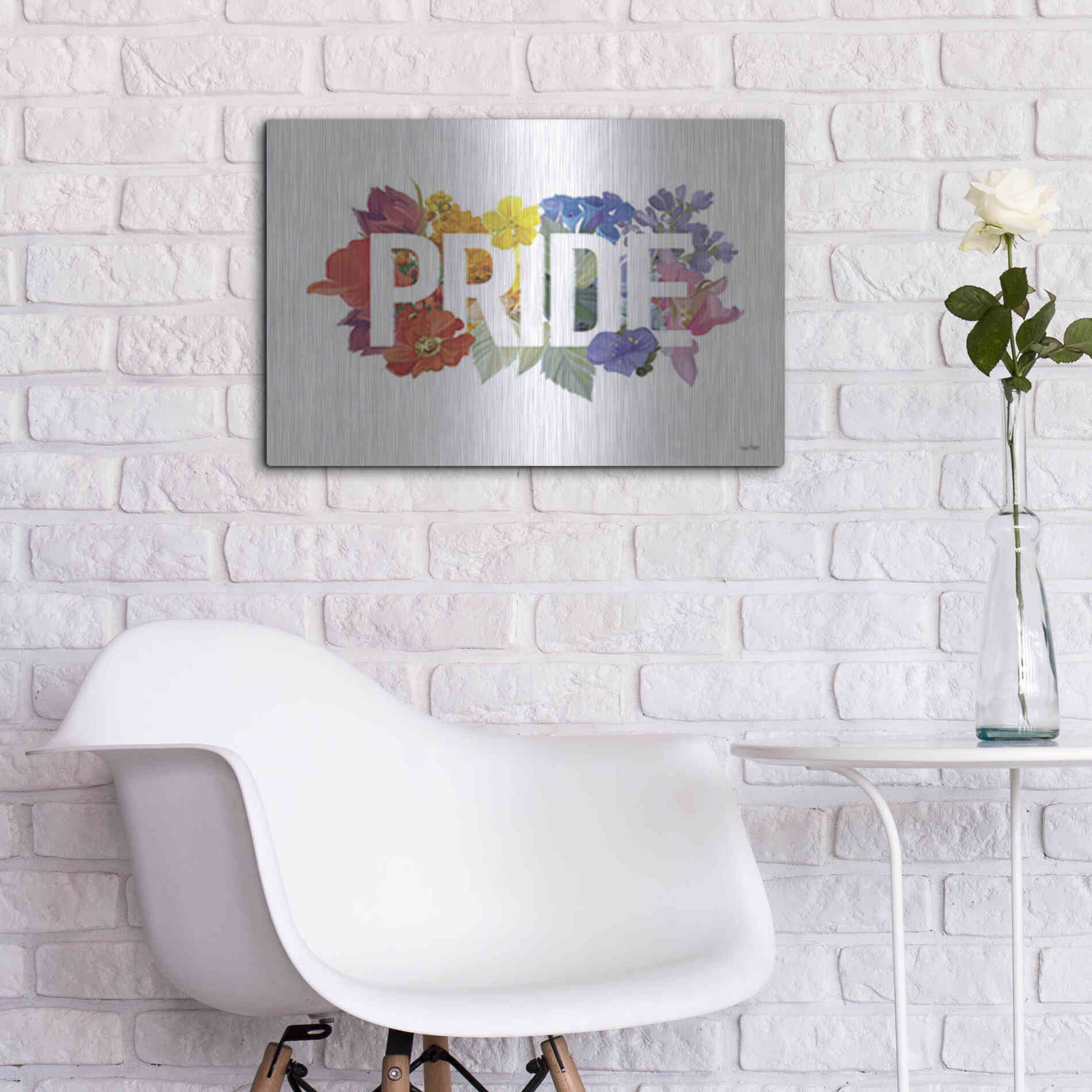 Luxe Metal Art 'Rainbow Pride' by House Fenway, Metal Wall Art,24x16