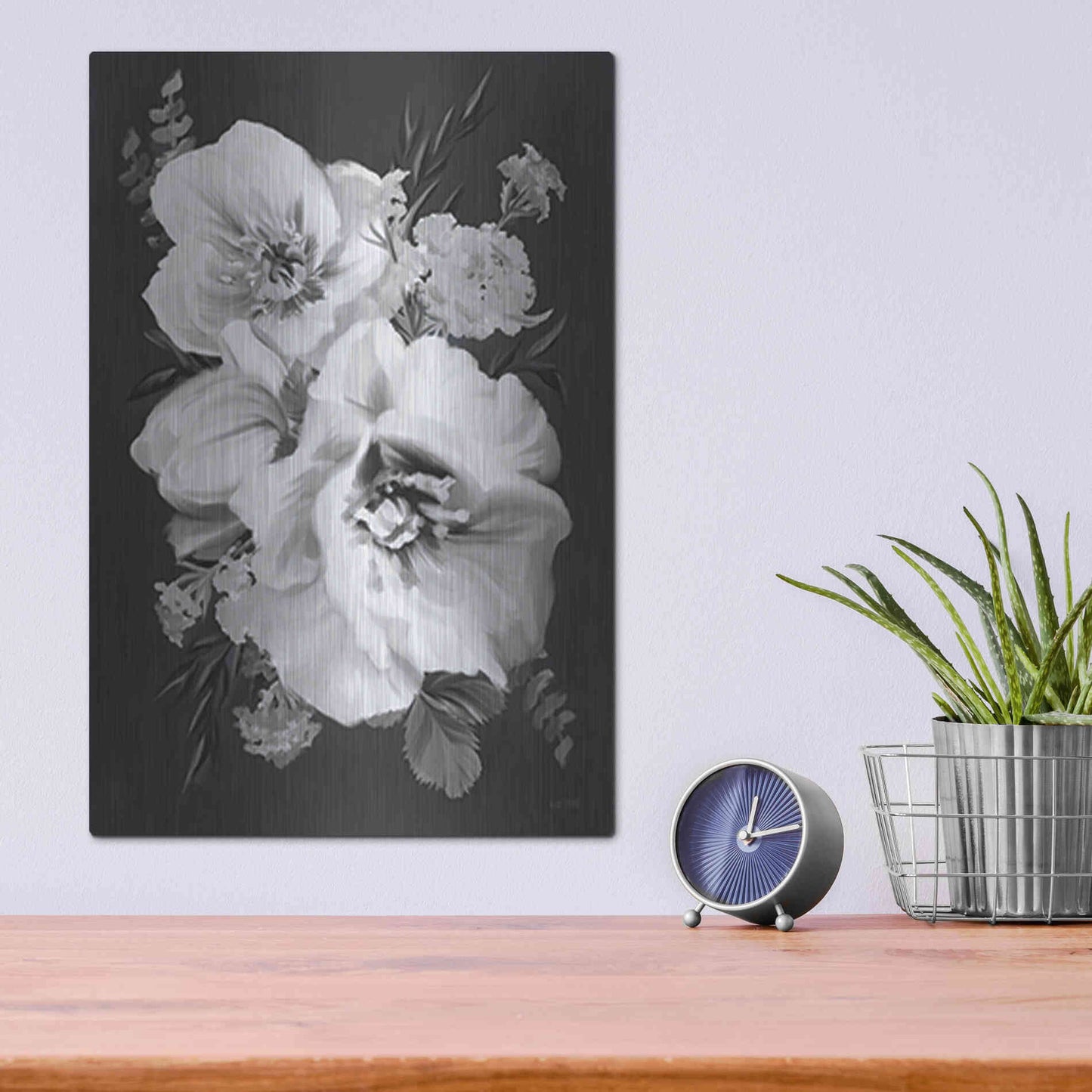 Luxe Metal Art 'Simple Beauty' by House Fenway, Metal Wall Art,12x16