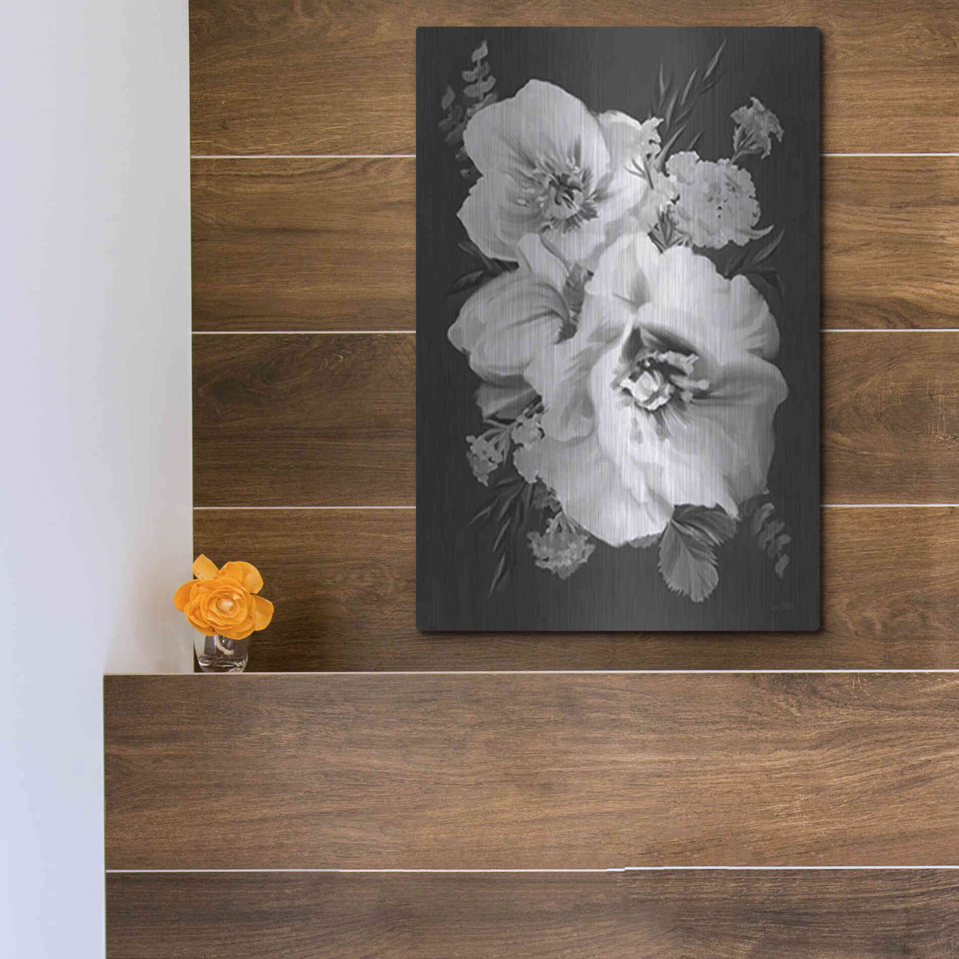 Luxe Metal Art 'Simple Beauty' by House Fenway, Metal Wall Art,12x16