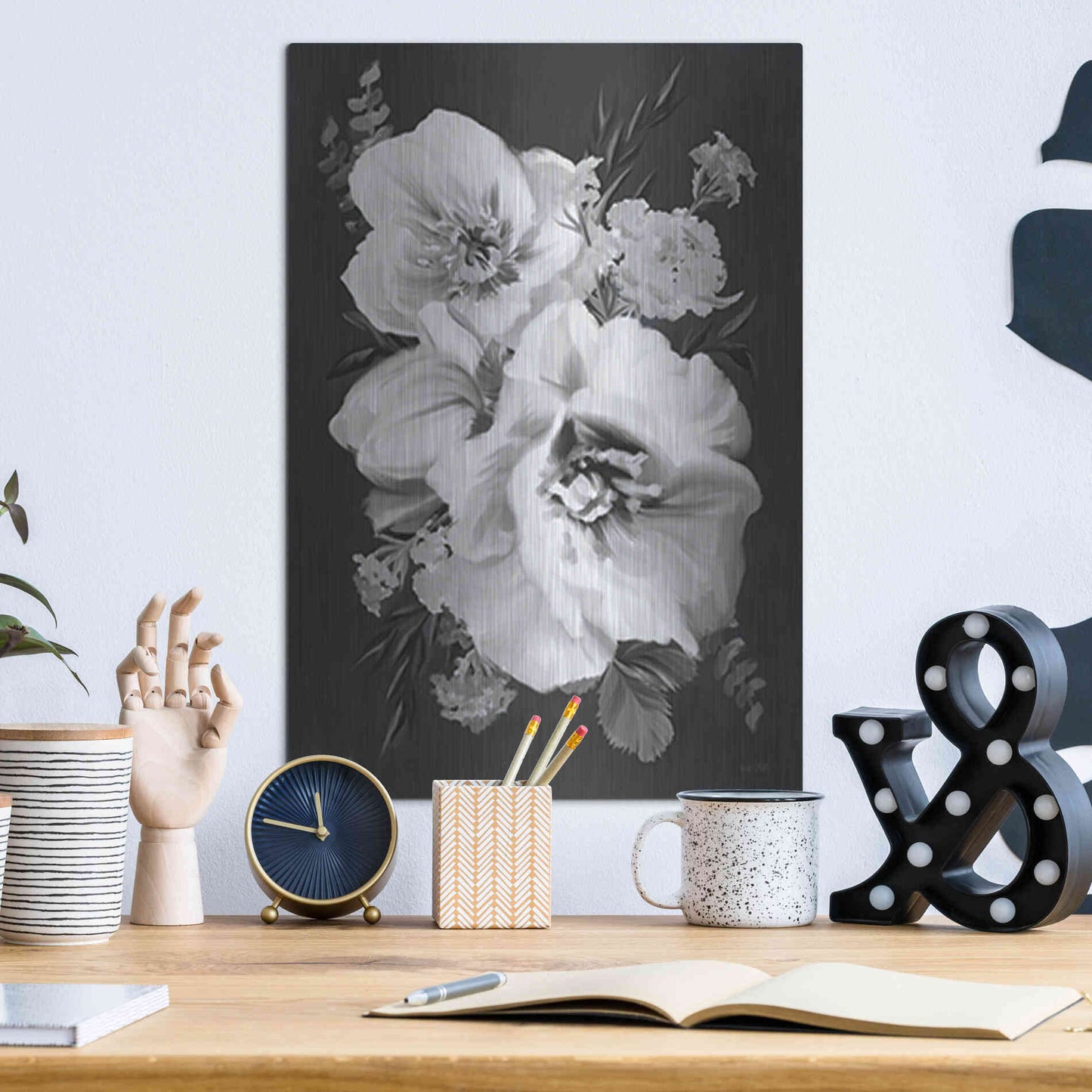 Luxe Metal Art 'Simple Beauty' by House Fenway, Metal Wall Art,12x16