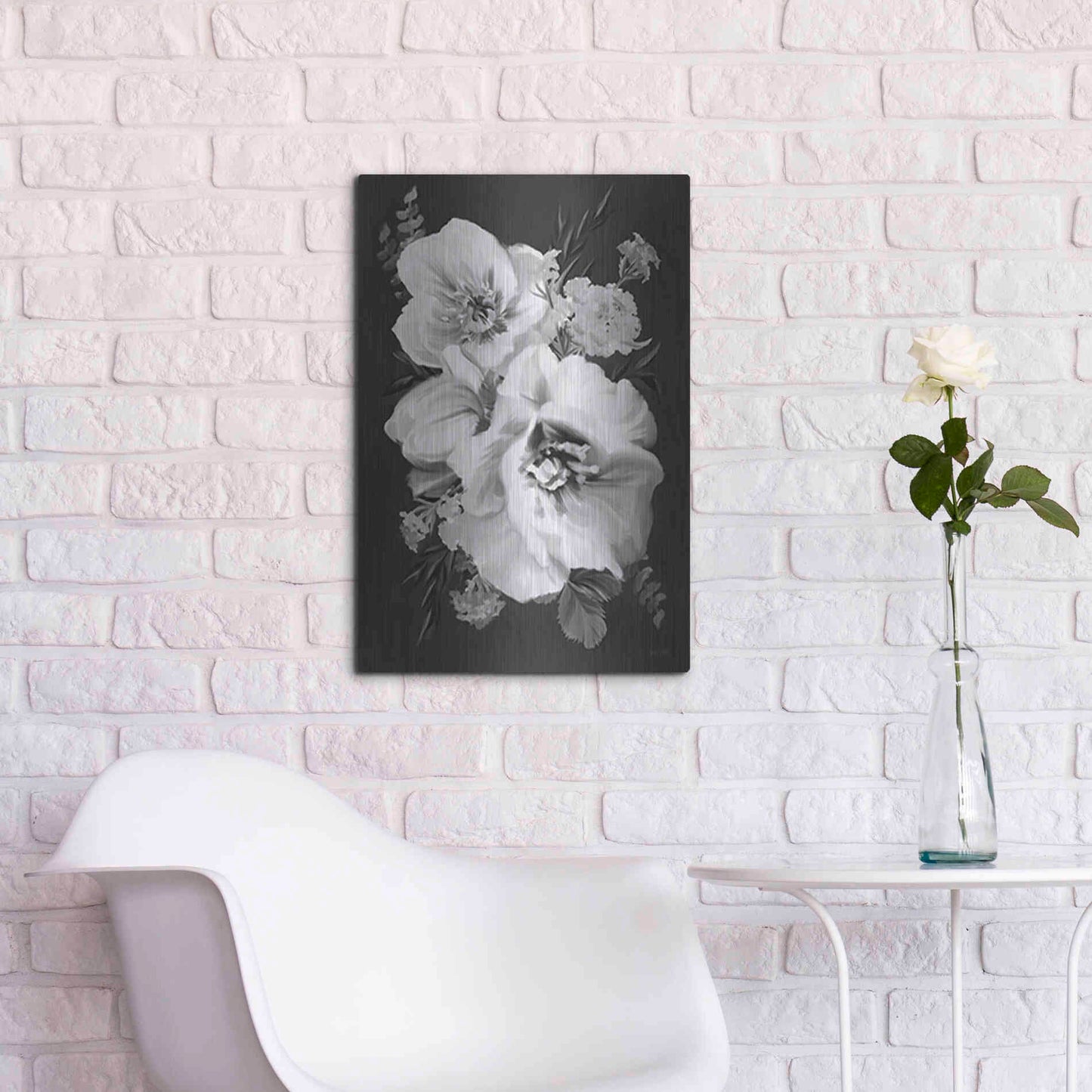 Luxe Metal Art 'Simple Beauty' by House Fenway, Metal Wall Art,16x24