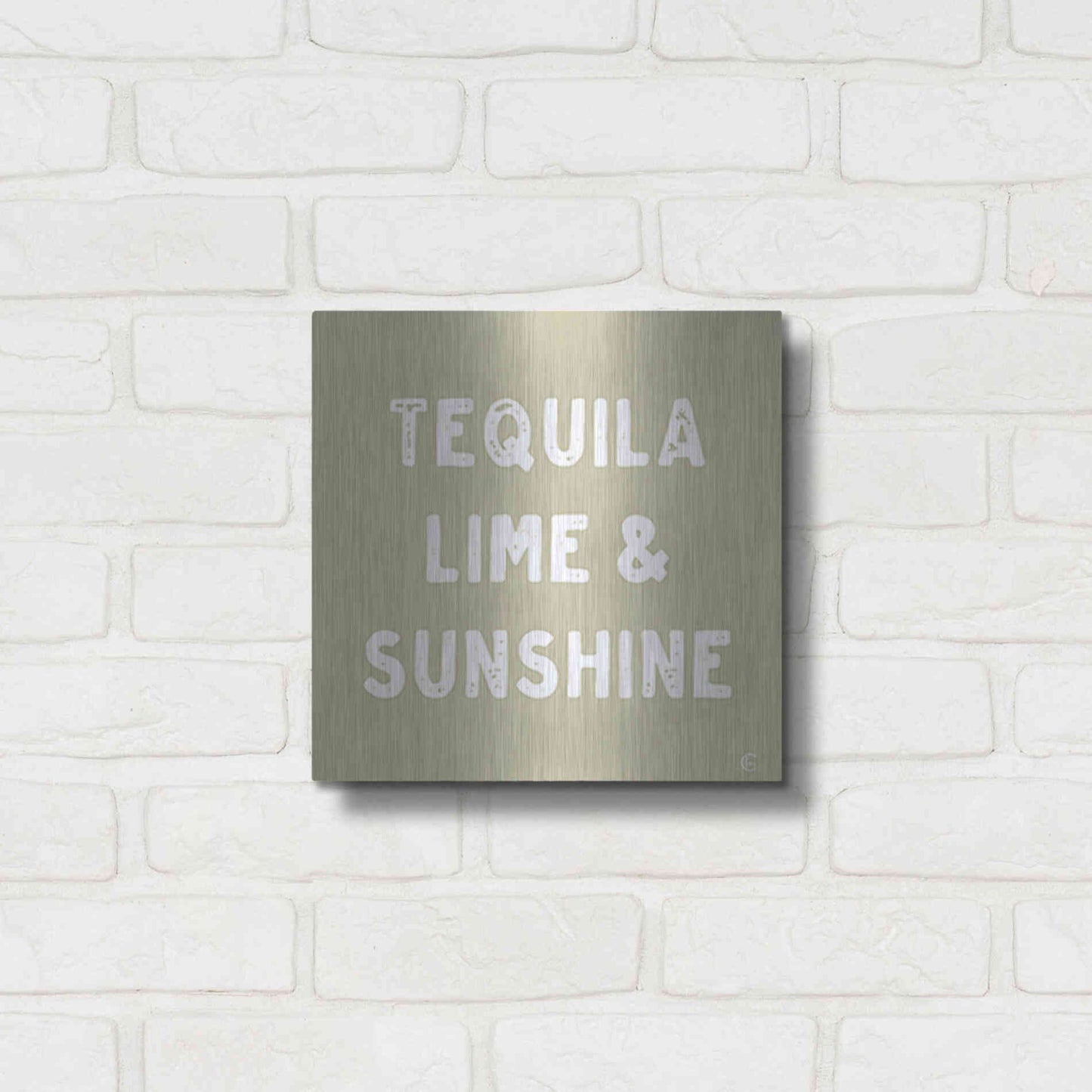 Luxe Metal Art 'Tequila, Lime & Sunshine' by Fearfully Made Creations, Metal Wall Art,12x12