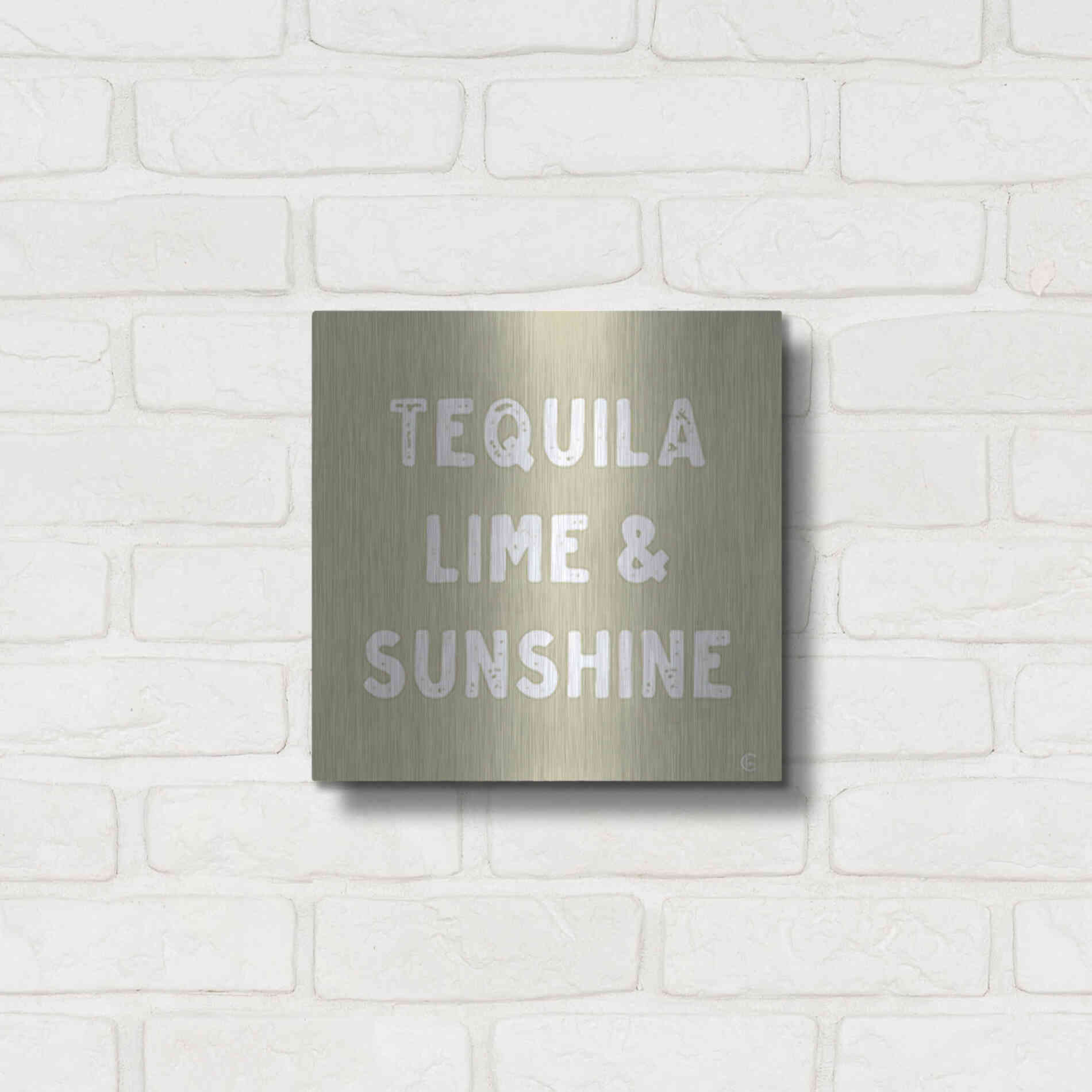 Luxe Metal Art 'Tequila, Lime & Sunshine' by Fearfully Made Creations, Metal Wall Art,12x12