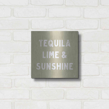 Luxe Metal Art 'Tequila, Lime & Sunshine' by Fearfully Made Creations, Metal Wall Art,12x12