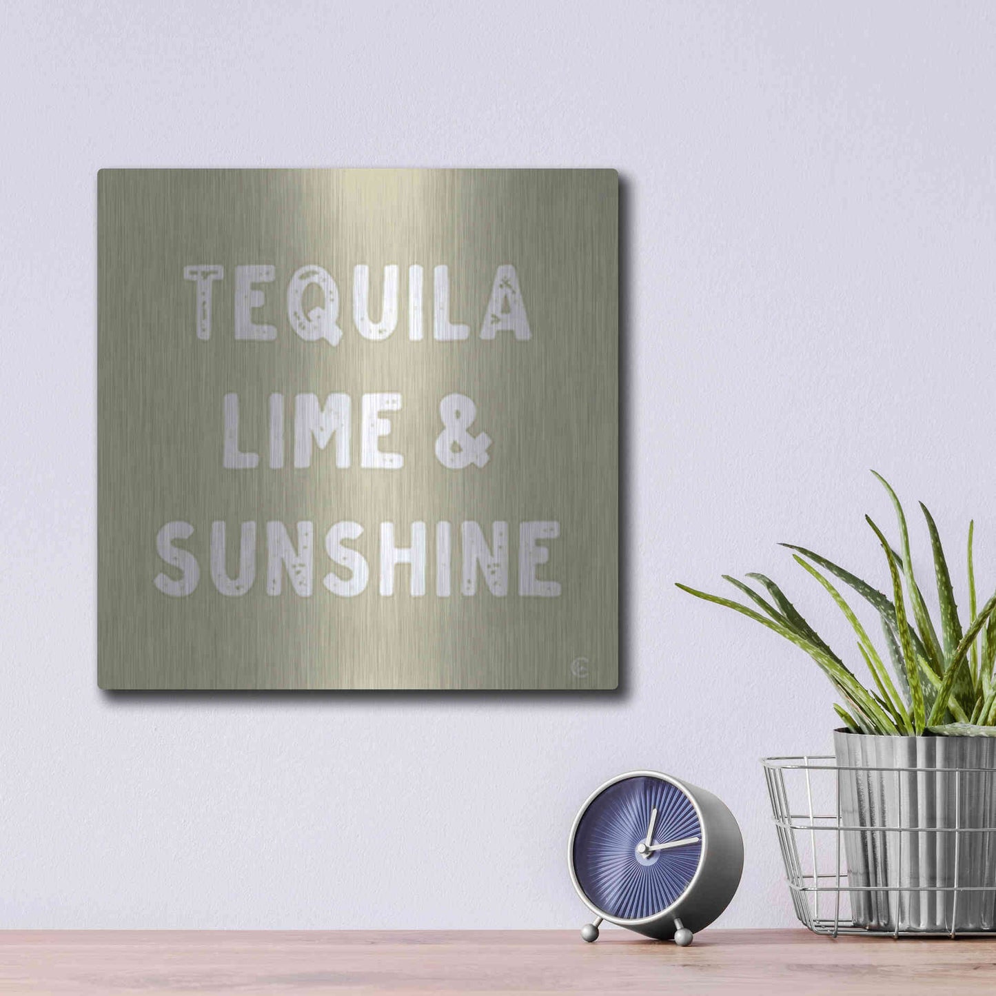 Luxe Metal Art 'Tequila, Lime & Sunshine' by Fearfully Made Creations, Metal Wall Art,12x12
