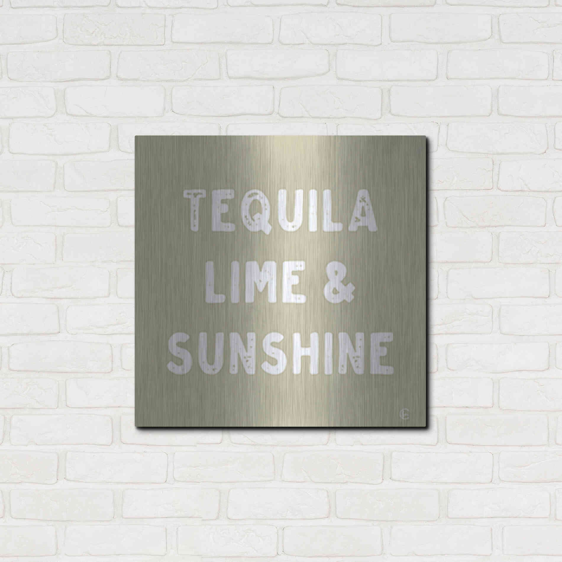 Luxe Metal Art 'Tequila, Lime & Sunshine' by Fearfully Made Creations, Metal Wall Art,24x24