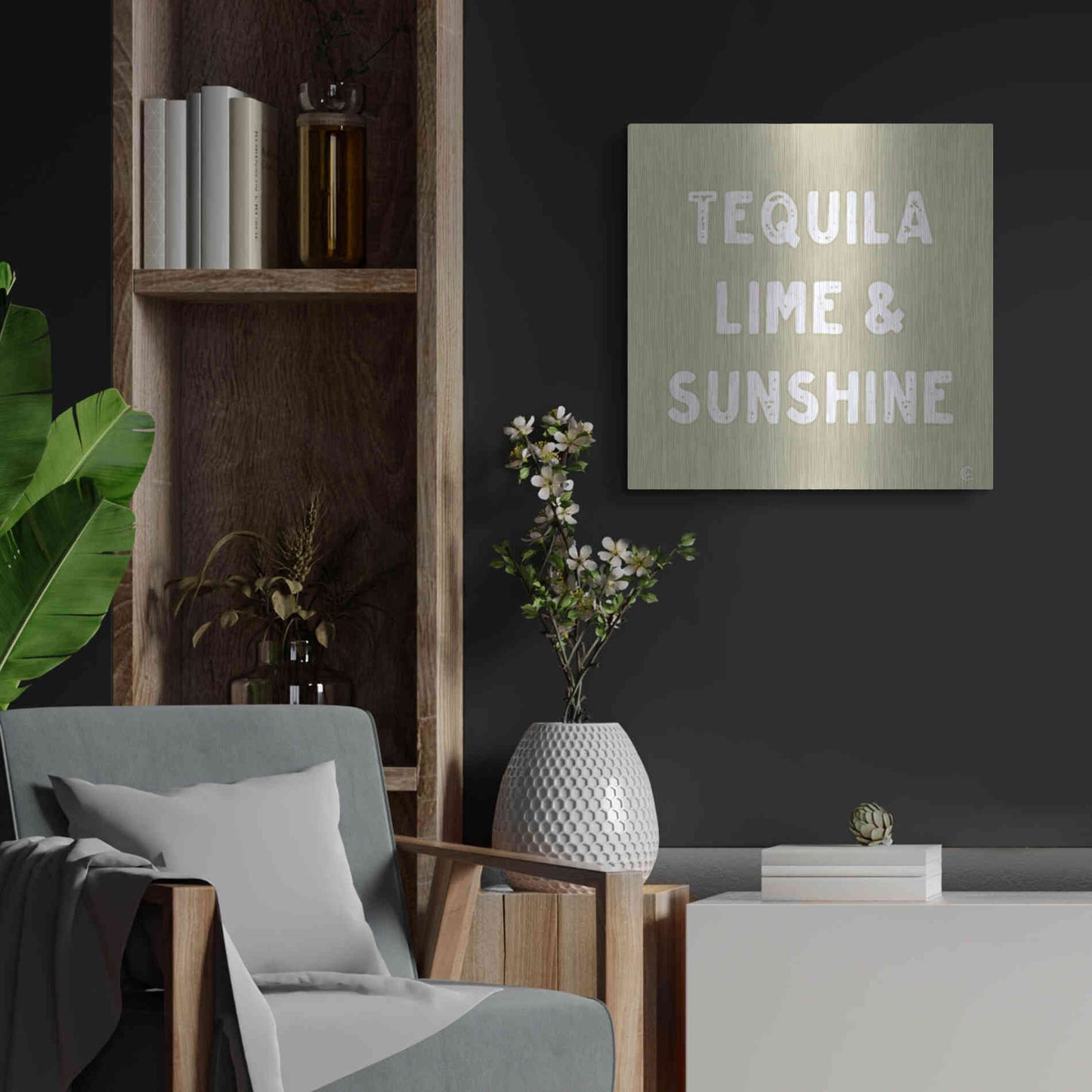 Luxe Metal Art 'Tequila, Lime & Sunshine' by Fearfully Made Creations, Metal Wall Art,24x24