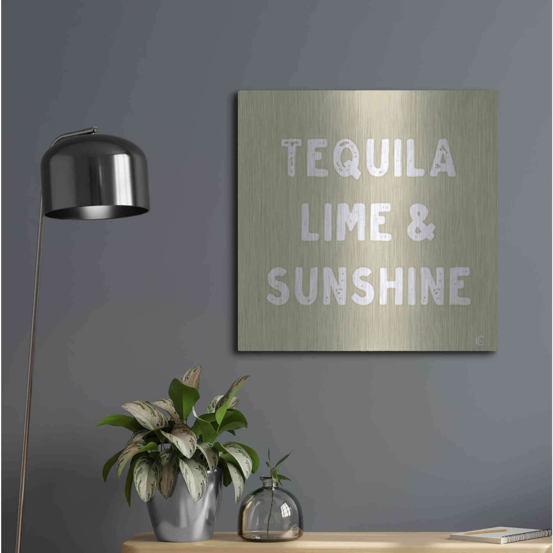 Luxe Metal Art 'Tequila, Lime & Sunshine' by Fearfully Made Creations, Metal Wall Art,24x24