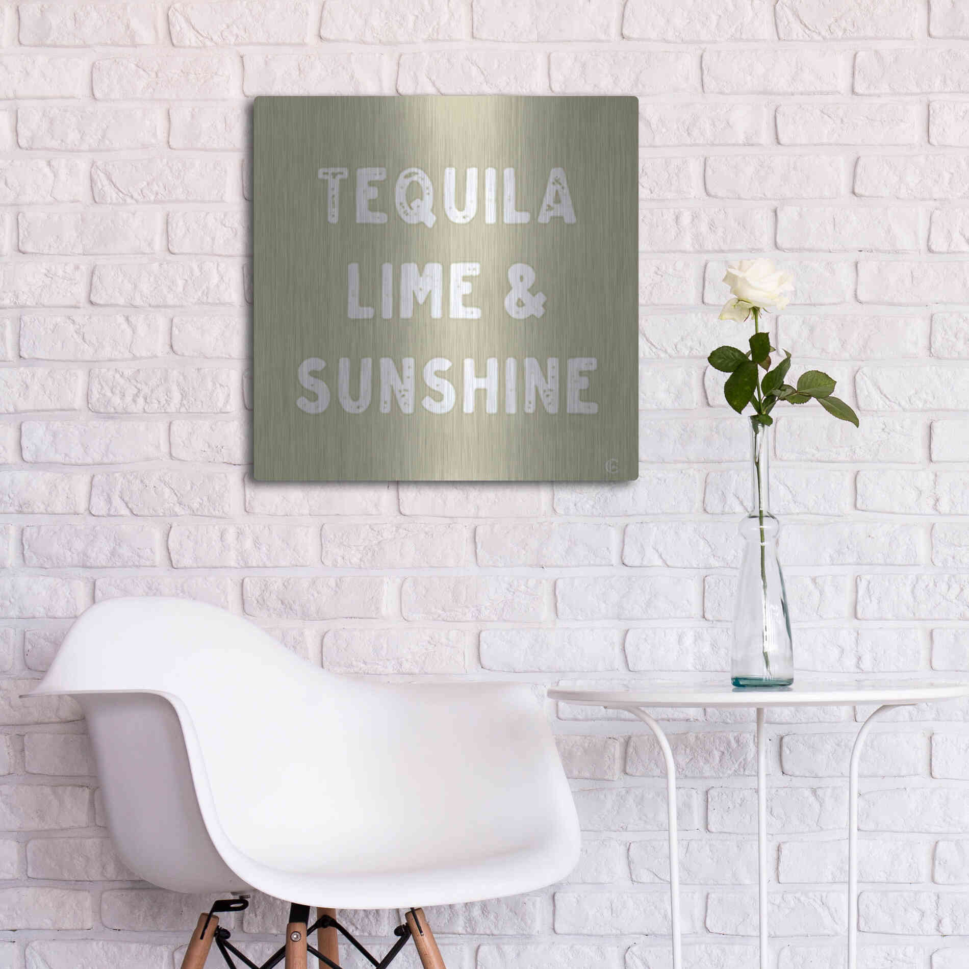 Luxe Metal Art 'Tequila, Lime & Sunshine' by Fearfully Made Creations, Metal Wall Art,24x24