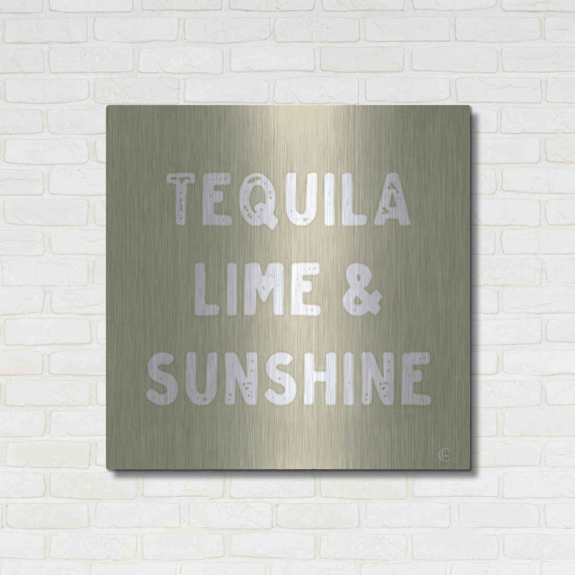 Luxe Metal Art 'Tequila, Lime & Sunshine' by Fearfully Made Creations, Metal Wall Art,36x36