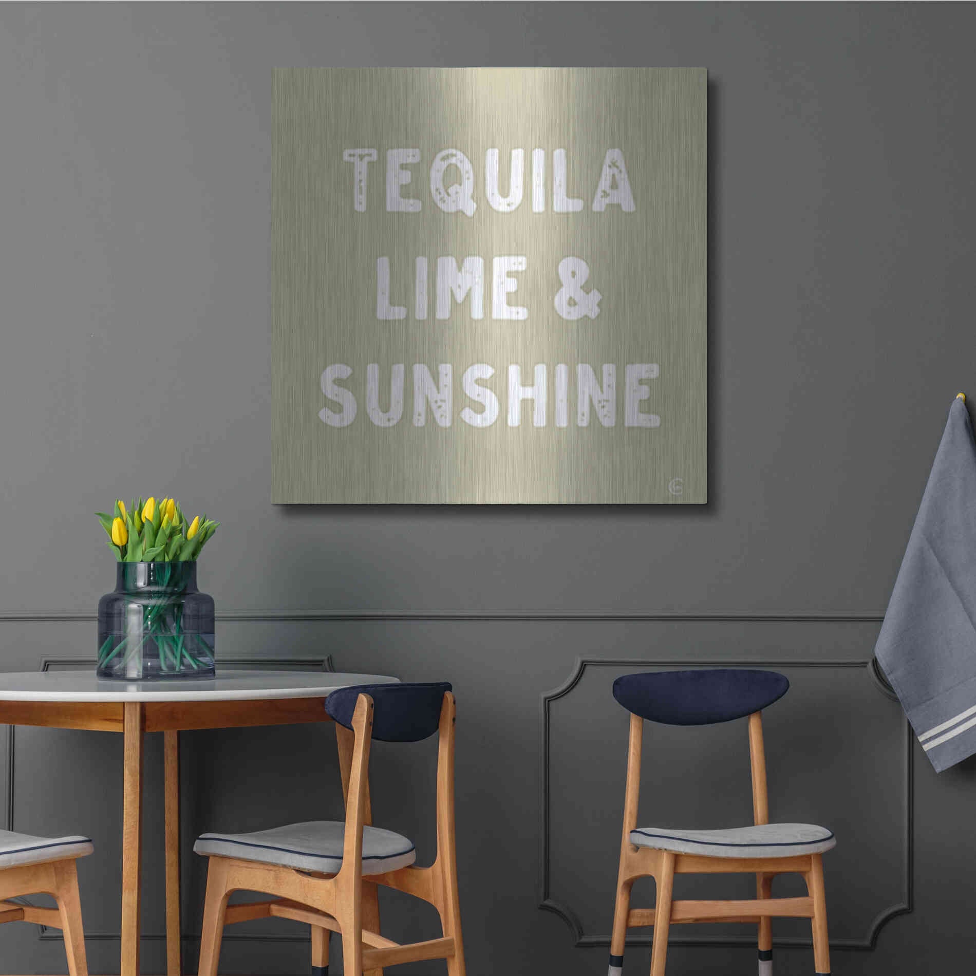 Luxe Metal Art 'Tequila, Lime & Sunshine' by Fearfully Made Creations, Metal Wall Art,36x36