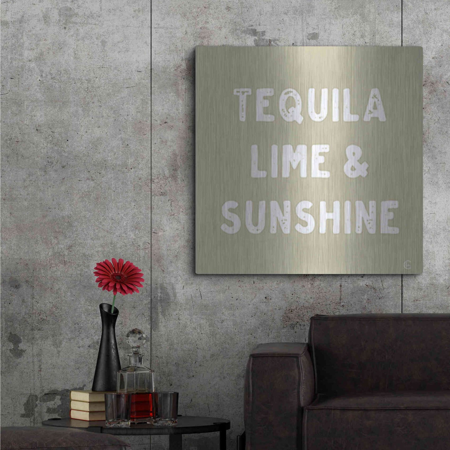 Luxe Metal Art 'Tequila, Lime & Sunshine' by Fearfully Made Creations, Metal Wall Art,36x36