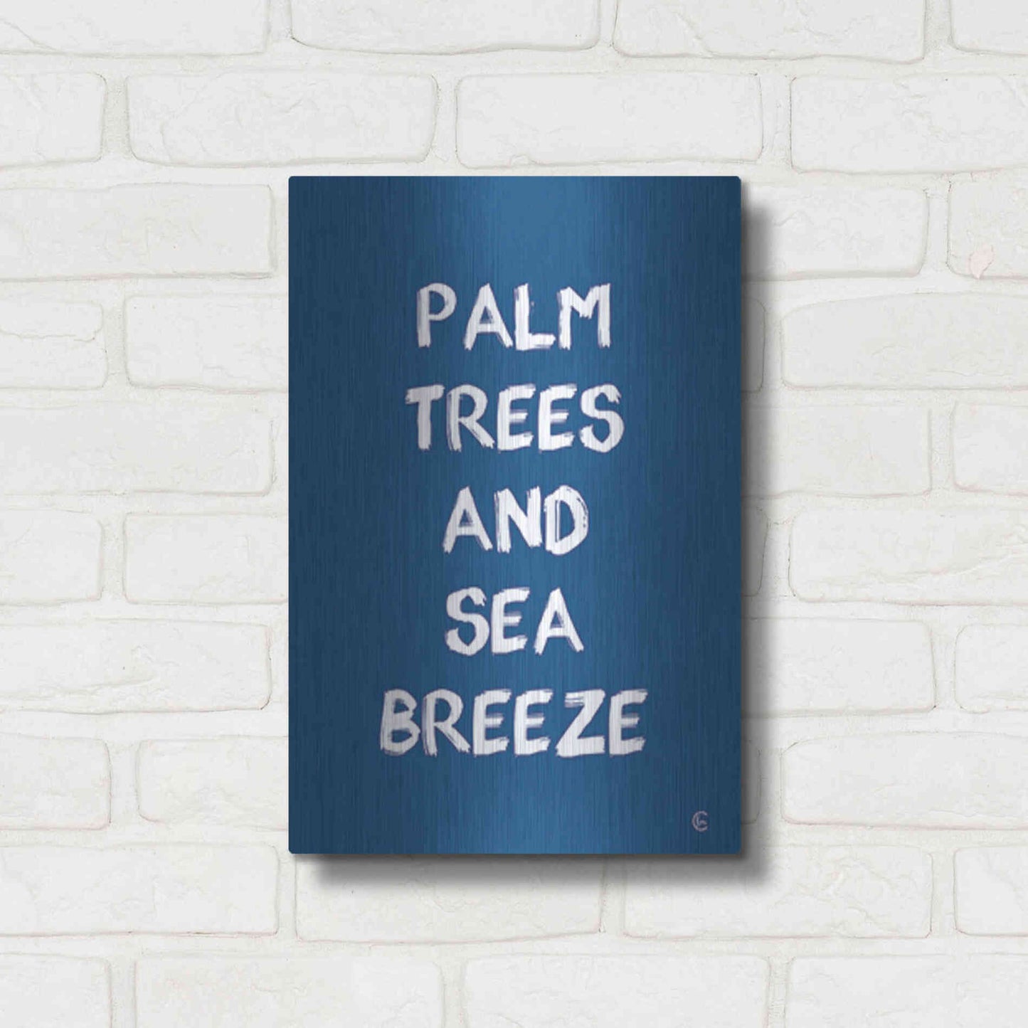 Luxe Metal Art 'Palm Trees and Sea Breeze' by Fearfully Made Creations, Metal Wall Art,12x16