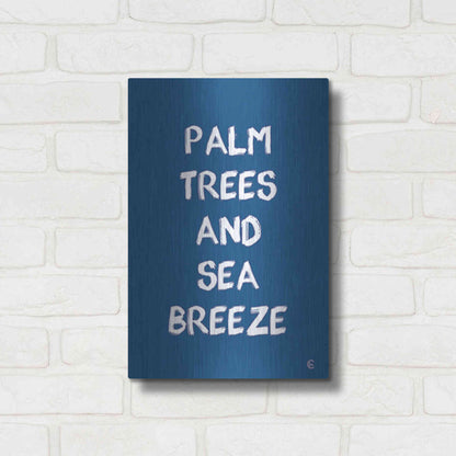 Luxe Metal Art 'Palm Trees and Sea Breeze' by Fearfully Made Creations, Metal Wall Art,12x16