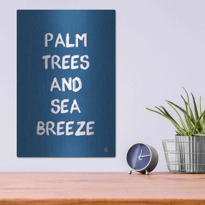 Luxe Metal Art 'Palm Trees and Sea Breeze' by Fearfully Made Creations, Metal Wall Art,12x16