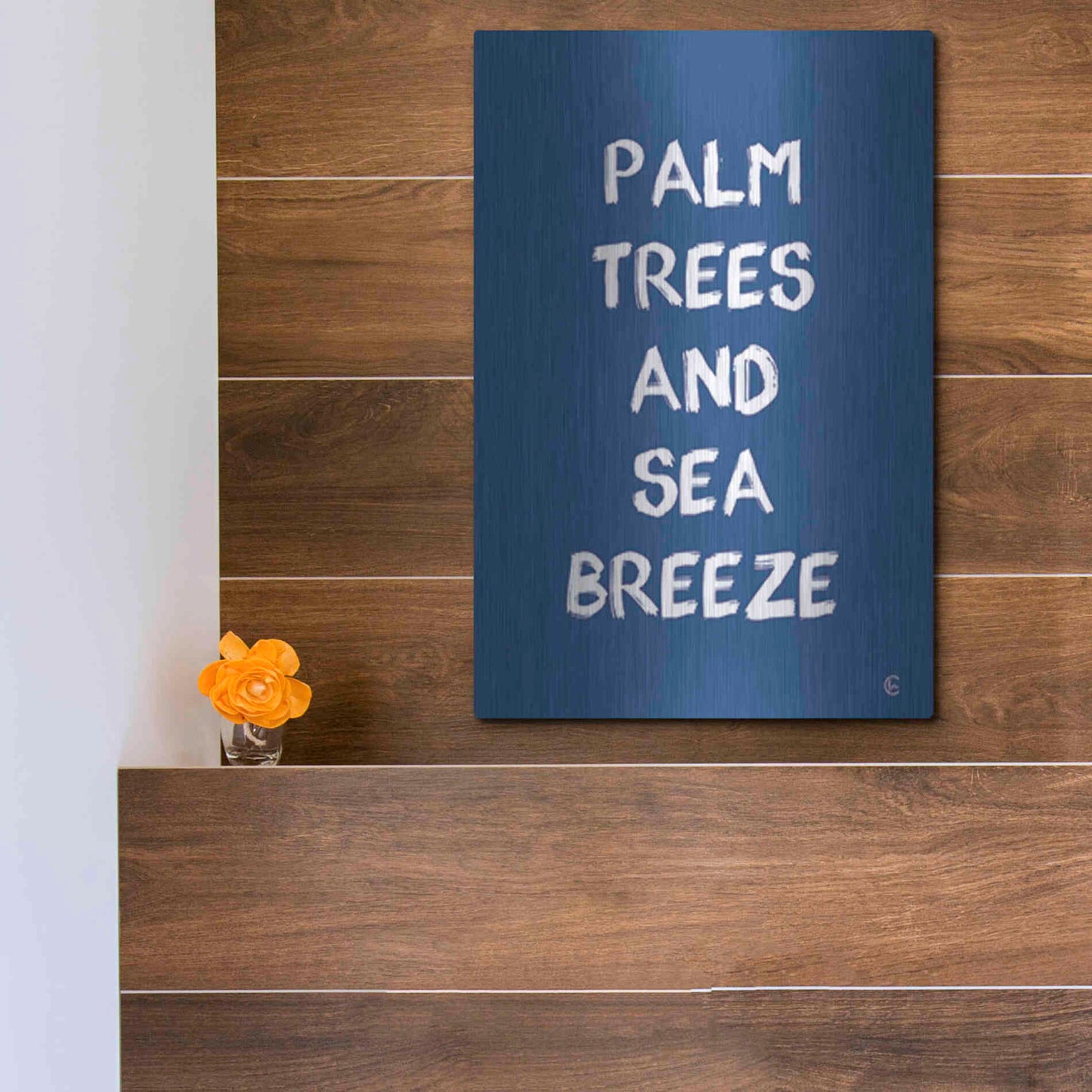 Luxe Metal Art 'Palm Trees and Sea Breeze' by Fearfully Made Creations, Metal Wall Art,12x16