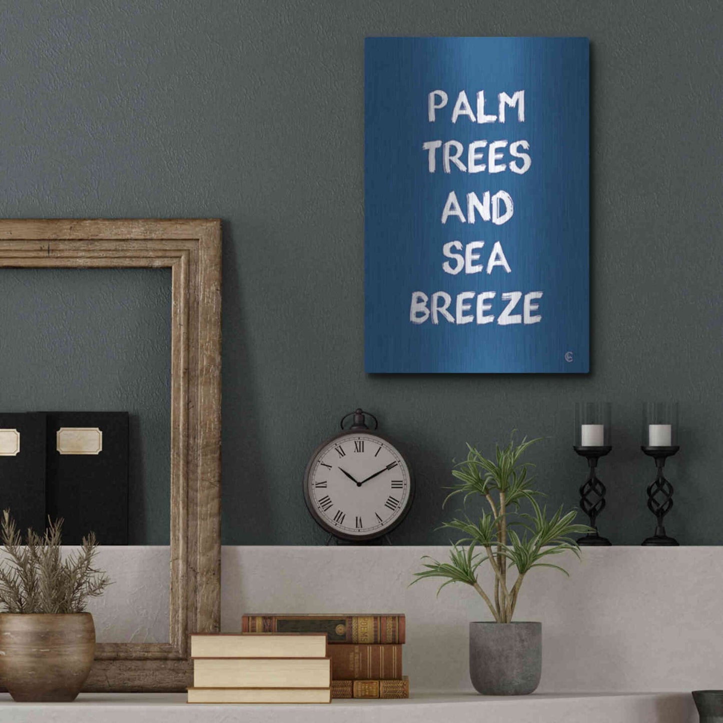 Luxe Metal Art 'Palm Trees and Sea Breeze' by Fearfully Made Creations, Metal Wall Art,12x16