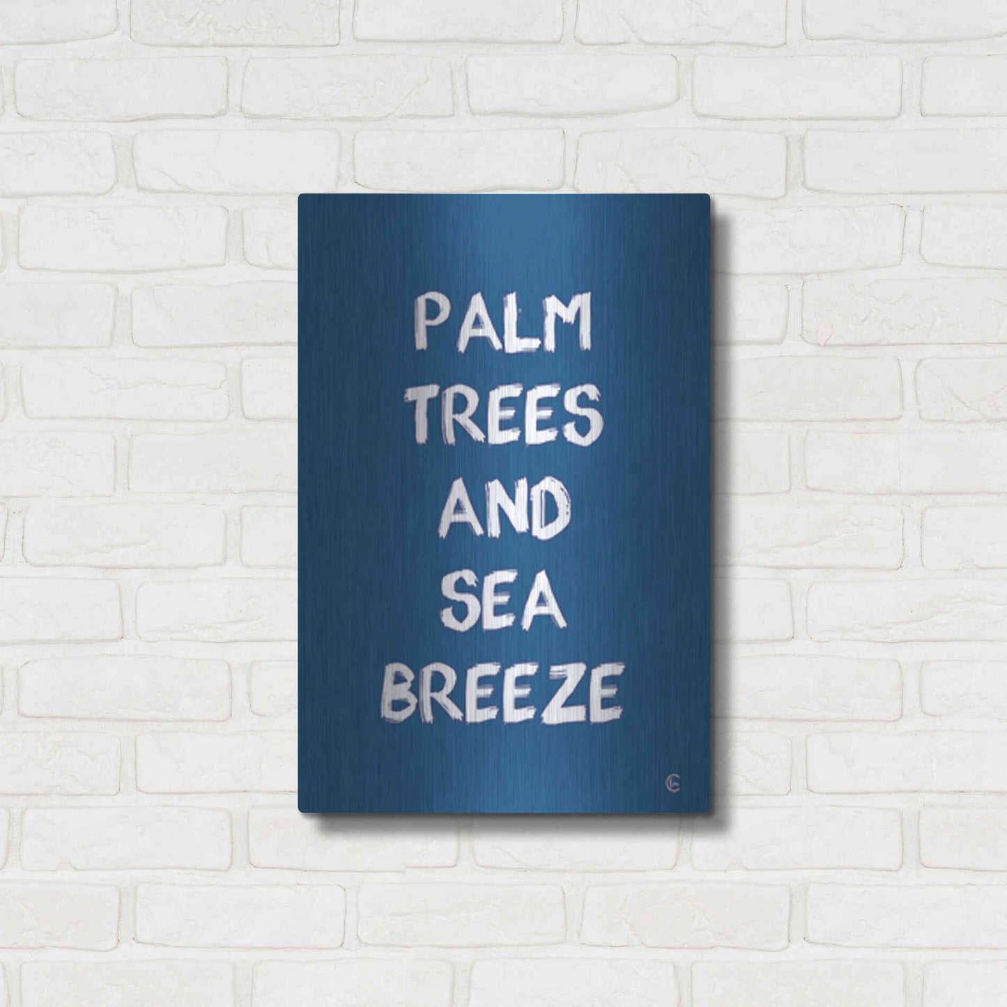 Luxe Metal Art 'Palm Trees and Sea Breeze' by Fearfully Made Creations, Metal Wall Art,16x24