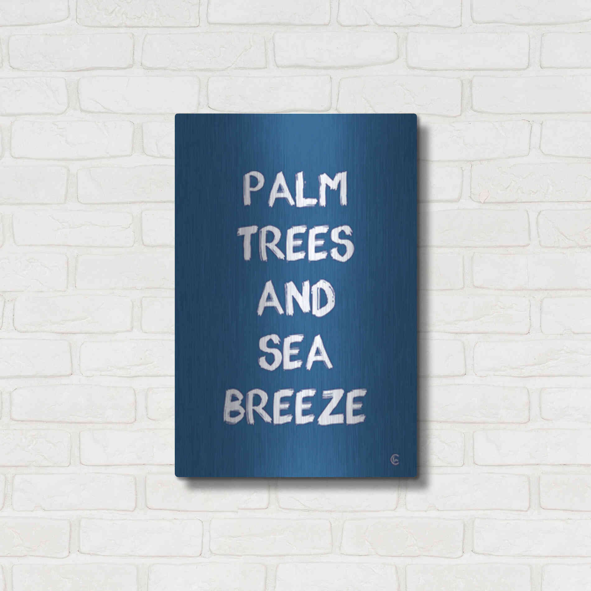 Luxe Metal Art 'Palm Trees and Sea Breeze' by Fearfully Made Creations, Metal Wall Art,16x24