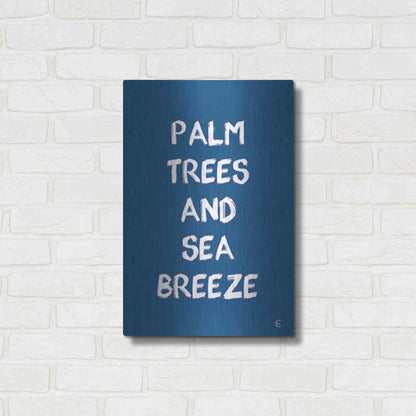 Luxe Metal Art 'Palm Trees and Sea Breeze' by Fearfully Made Creations, Metal Wall Art,16x24
