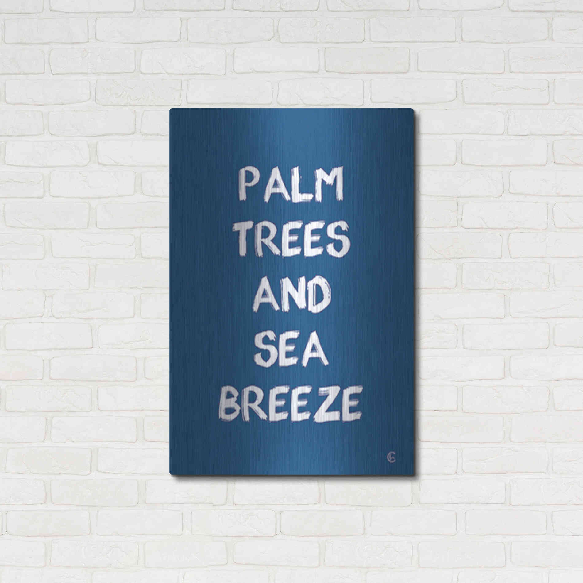 Luxe Metal Art 'Palm Trees and Sea Breeze' by Fearfully Made Creations, Metal Wall Art,24x36