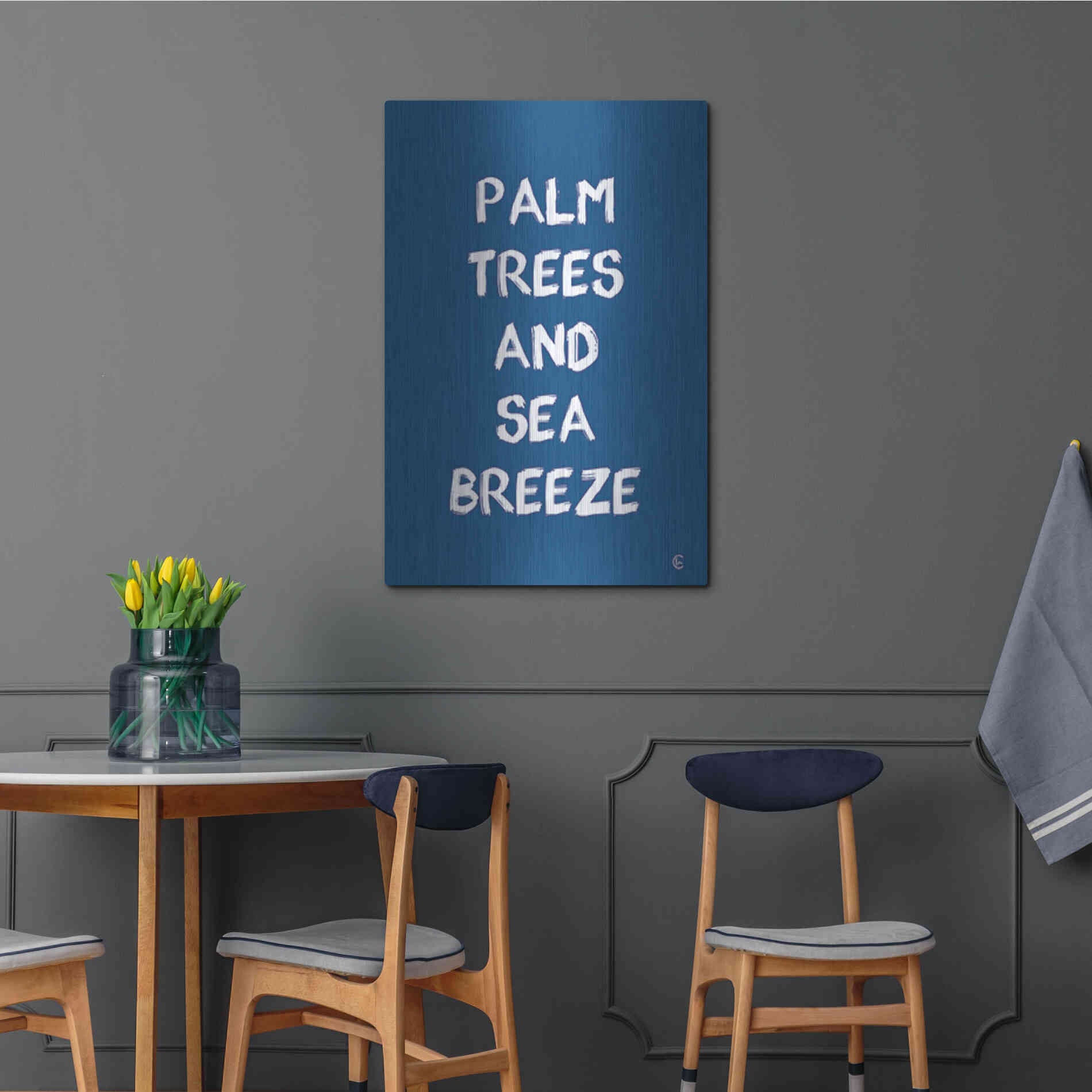 Luxe Metal Art 'Palm Trees and Sea Breeze' by Fearfully Made Creations, Metal Wall Art,24x36