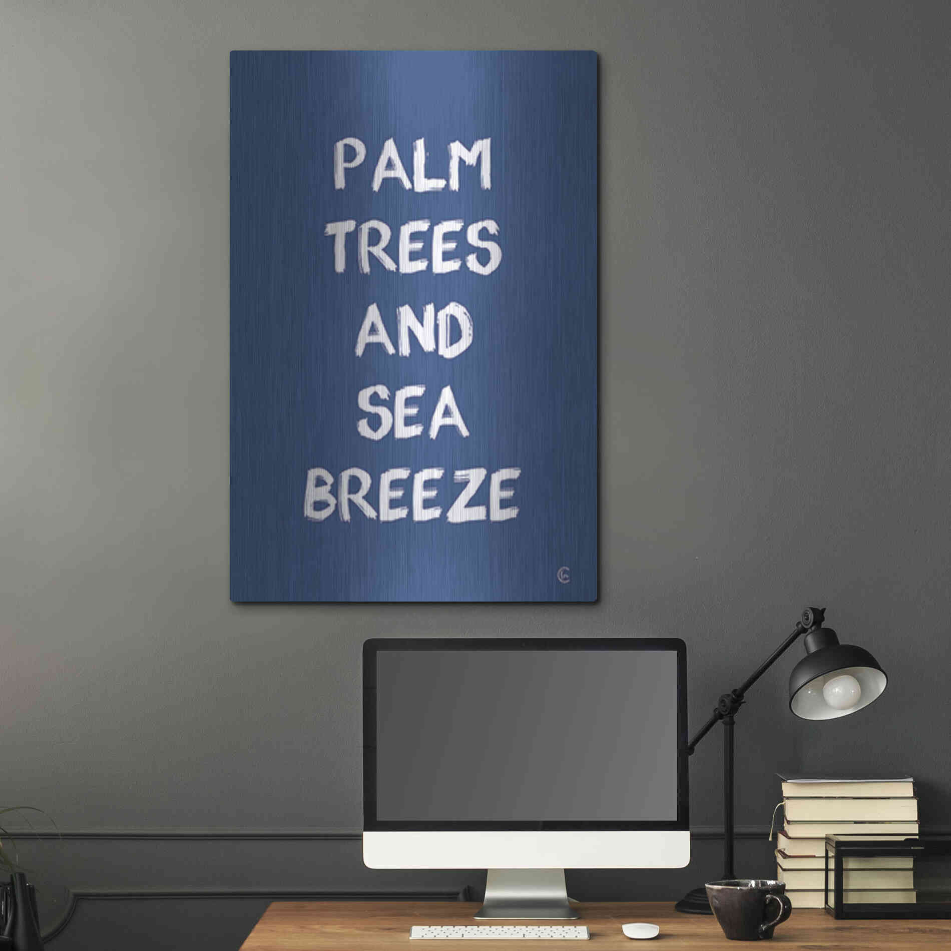 Luxe Metal Art 'Palm Trees and Sea Breeze' by Fearfully Made Creations, Metal Wall Art,24x36