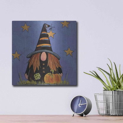 Luxe Metal Art 'Halloween Gnome' by Lisa Hilliker, Metal Wall Art,12x12