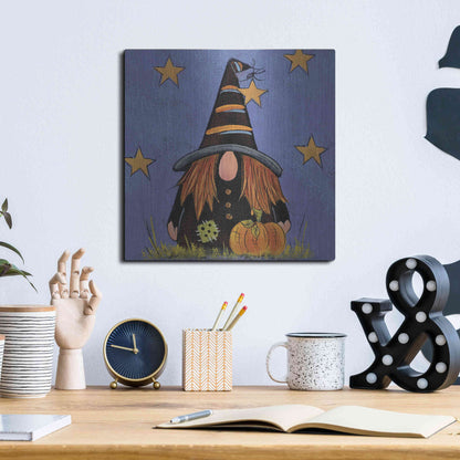 Luxe Metal Art 'Halloween Gnome' by Lisa Hilliker, Metal Wall Art,12x12