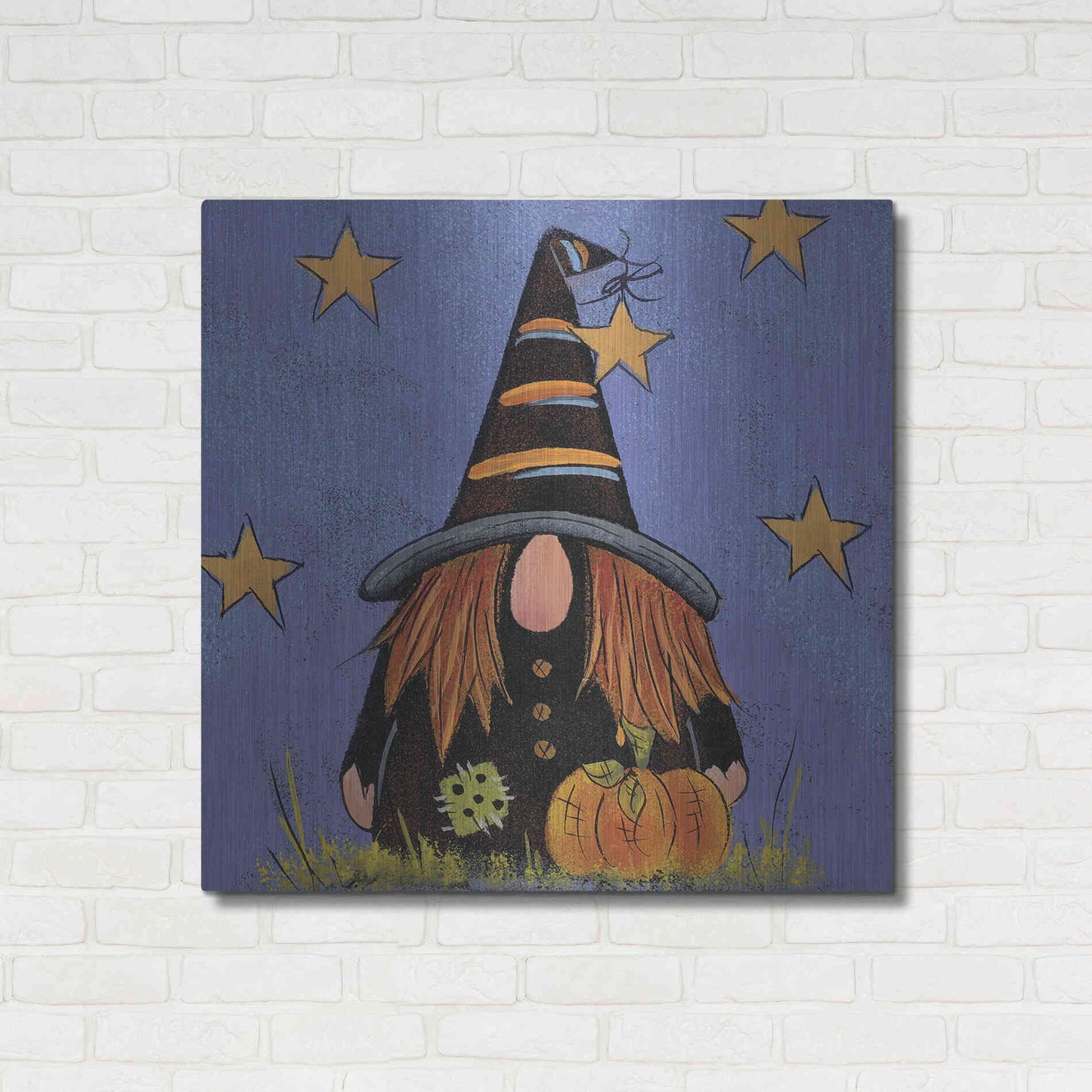 Luxe Metal Art 'Halloween Gnome' by Lisa Hilliker, Metal Wall Art,36x36