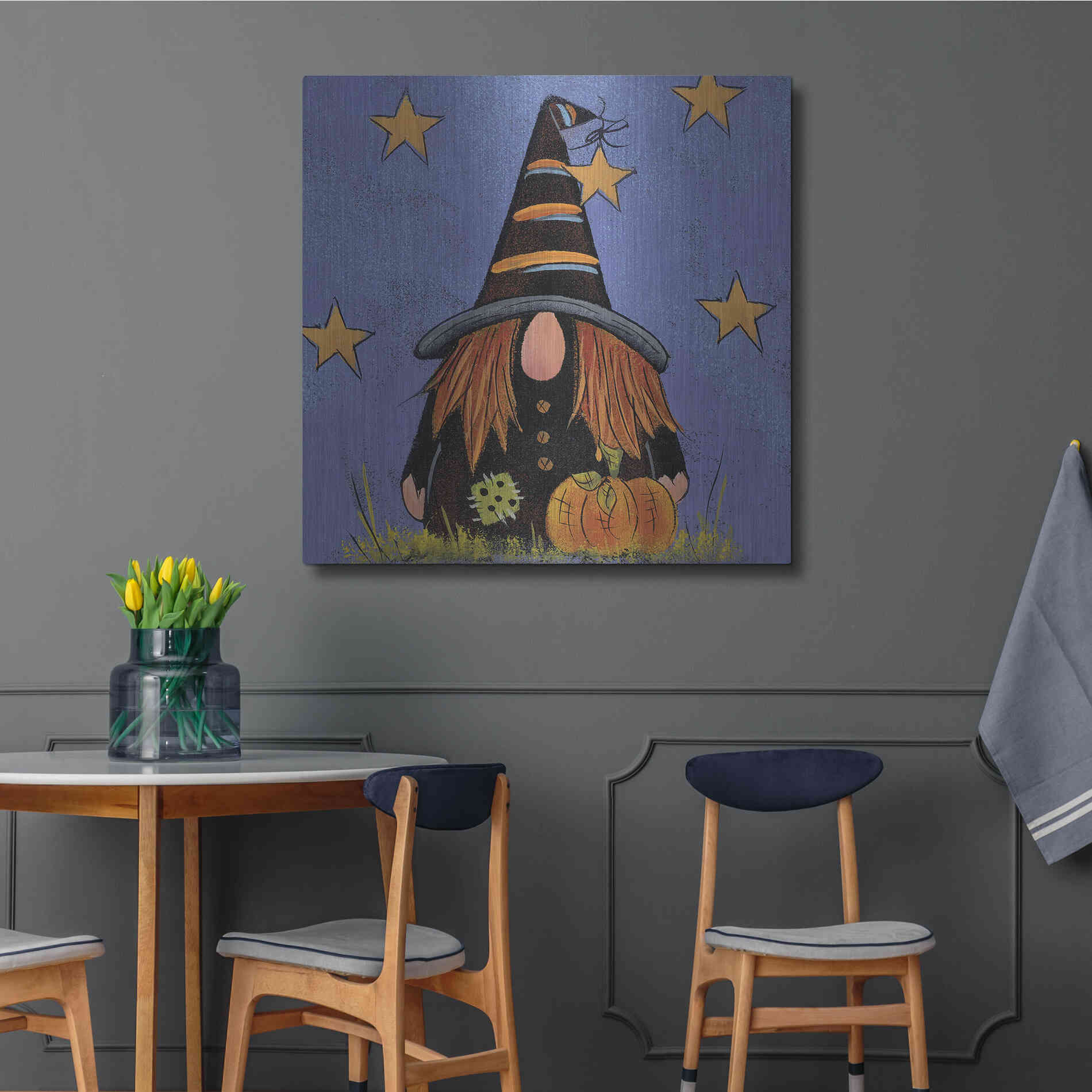 Luxe Metal Art 'Halloween Gnome' by Lisa Hilliker, Metal Wall Art,36x36