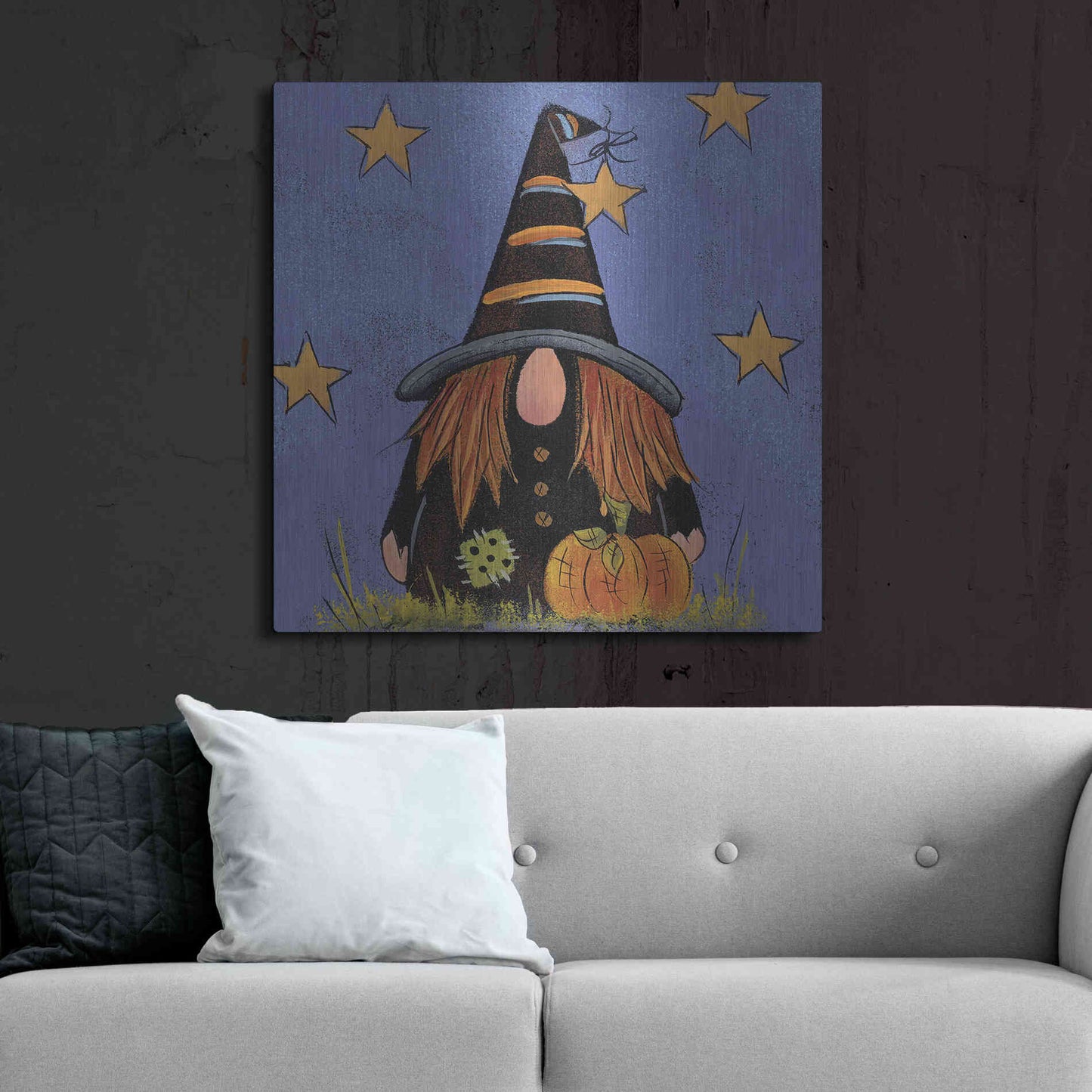 Luxe Metal Art 'Halloween Gnome' by Lisa Hilliker, Metal Wall Art,36x36